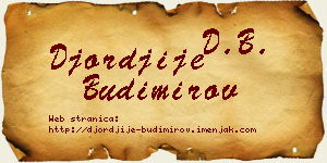 Đorđije Budimirov vizit kartica